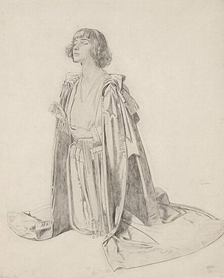 William Orpen - Kneeling Figure of Woman - a Study for 'The Holy Well'