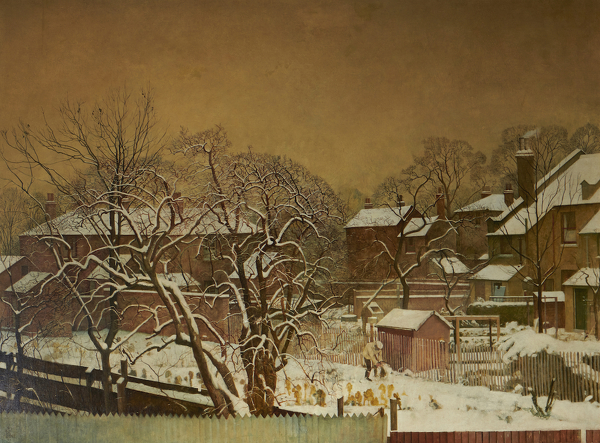 Harry Bush, Snowfall in the Suburbs - A View from the Artist's House, 1940