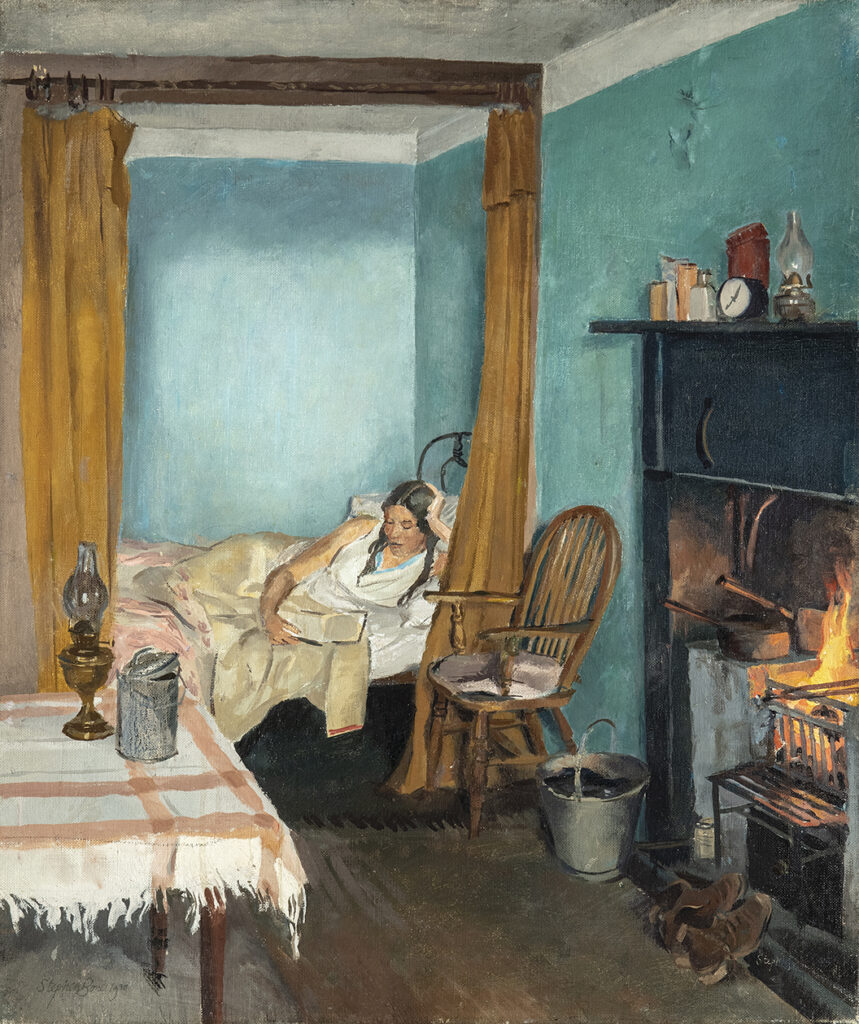 Mary Adshead in bed by Stephen Bone