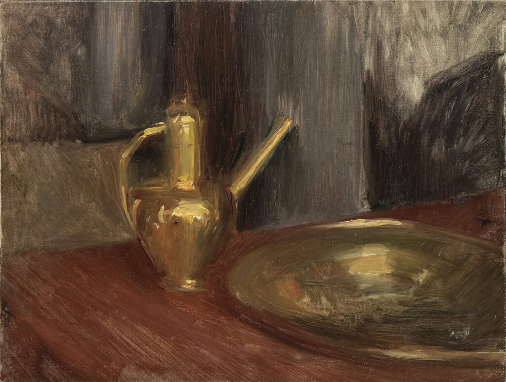 Still life with Brass pot - 1900 by Albert de Belleroche