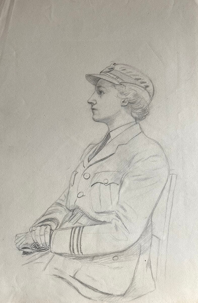 Sketch of Woman in Uniform