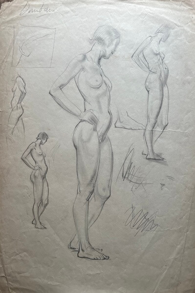 Nude Study with Hand on Hip