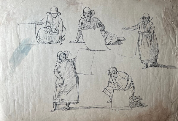 Study of Woman Doing Laundry
